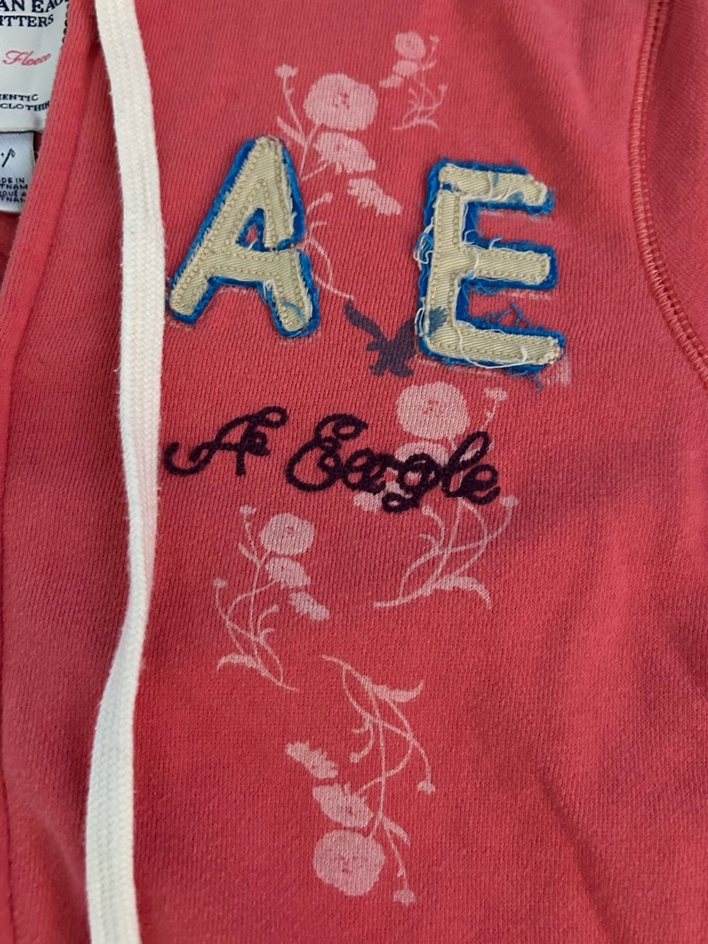 Vintage American Eagle Outfitters 3/4 sleeve embroidered zip up sweatshirt